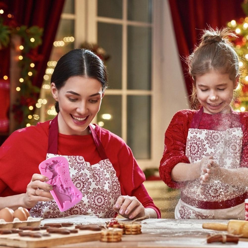 Jul Tomte Släde Älg Kakform Silikon Dekorationsform Jul Choklad Kex