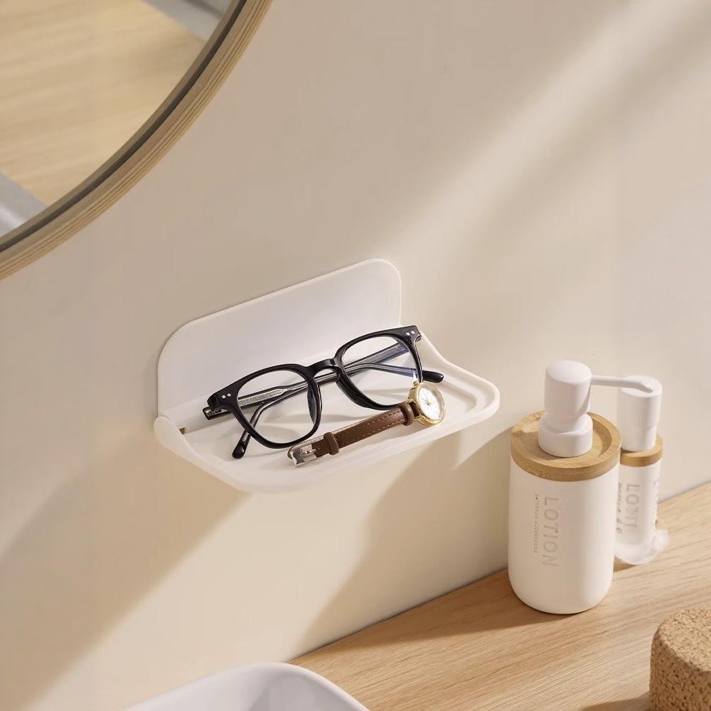 Punch-Free Foldable Wall Shelf: Bathroom, Bedside, or Dorm Storage for Mobile Phones & Set-Top Boxes