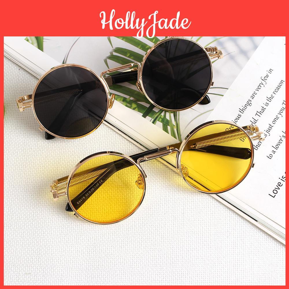 Style Round Sunglasses Punk Metal Frame Personalized For Driving Outdoor Eyewear Car Accessories Men Women Sun Glasses