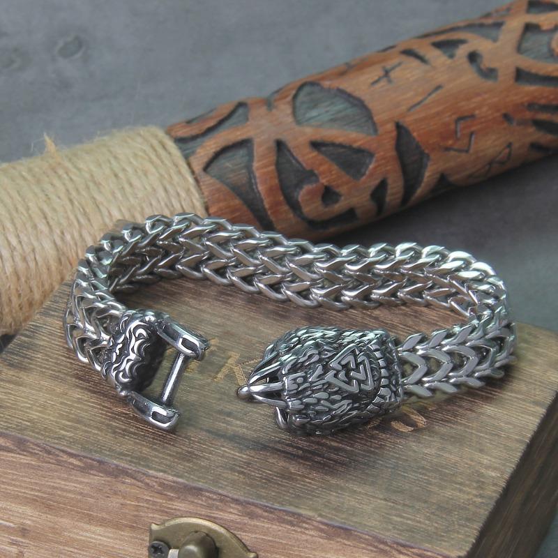 Never Fade Rock Viking Bear Paw Bracelet Men's Stainless Steel Mesh Chain Can Open Paw Punk Bracelets Biker Jewelry