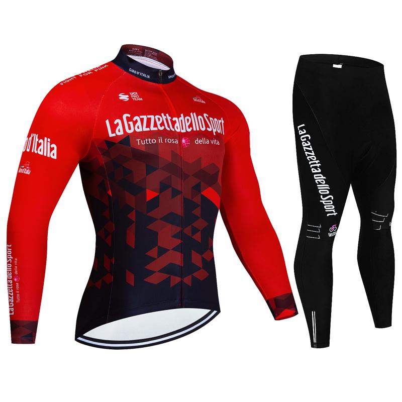 Men's Professional Long Sleeve Cycling Jersey & Padded Shorts Set, Quick Dry, Reflective, Breathable Bike Wear Clothing for Men