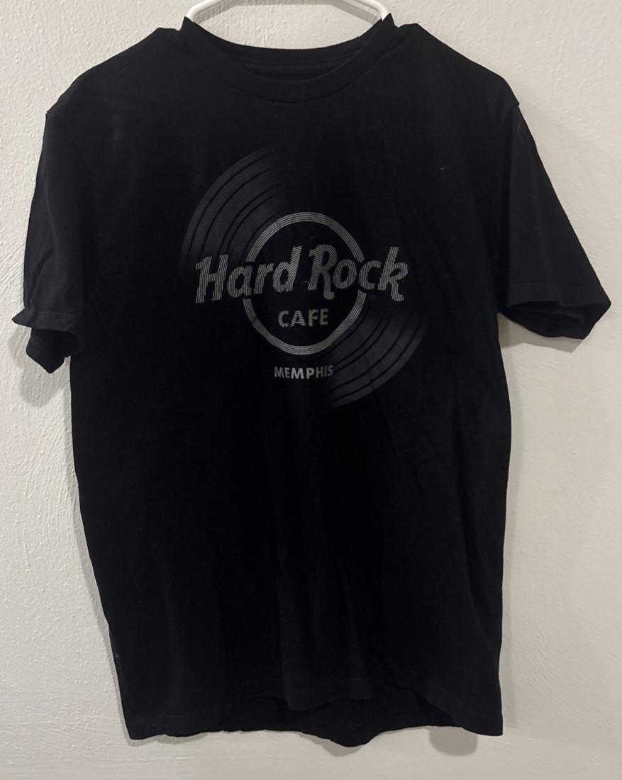 Hard Rock Cafe Memphis Mens Medium Black Authentic Graphic Tee Unisex T-Shirt S