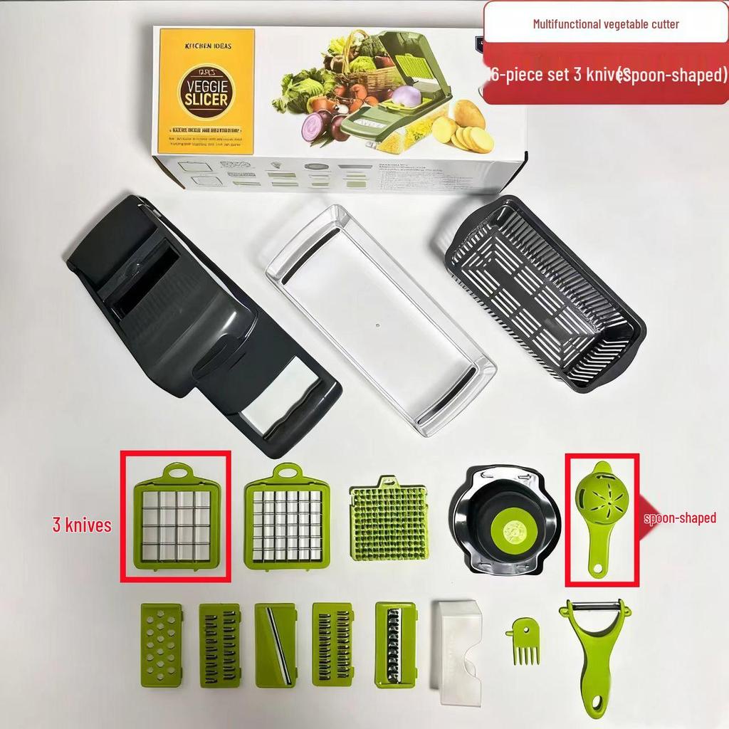 Multi-functional Vegetable Cutter & Potato Peeler Set: Slicer, Shredder, Dicer, Grater, Kitchen Gadget.
