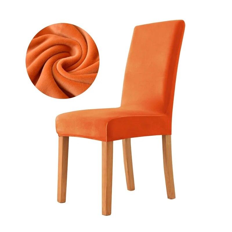 1/6pc Velvet Elastic Dining Chair Covers Spandex Chair Slipcover Dining Room Stretch Chair Seat Protector Wedding Party Banquet