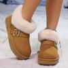 Snow Boots 2025 New Warm and Fashionable Short-cut Fleece Thickened Buckle Snow Boots for Women