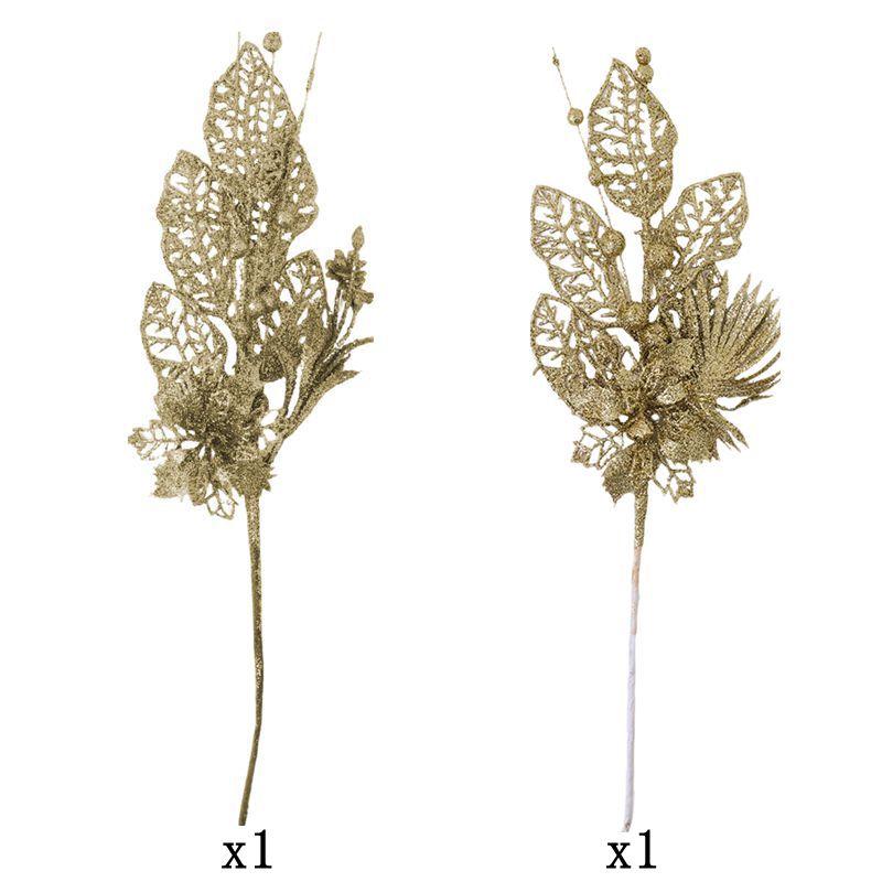 

40/43СМ Рождественское украшение Блестящая ягода Искусственный букет цветов Украшения для рождественской елки для дома Новогодний декор Navidad 2Pcs золотой