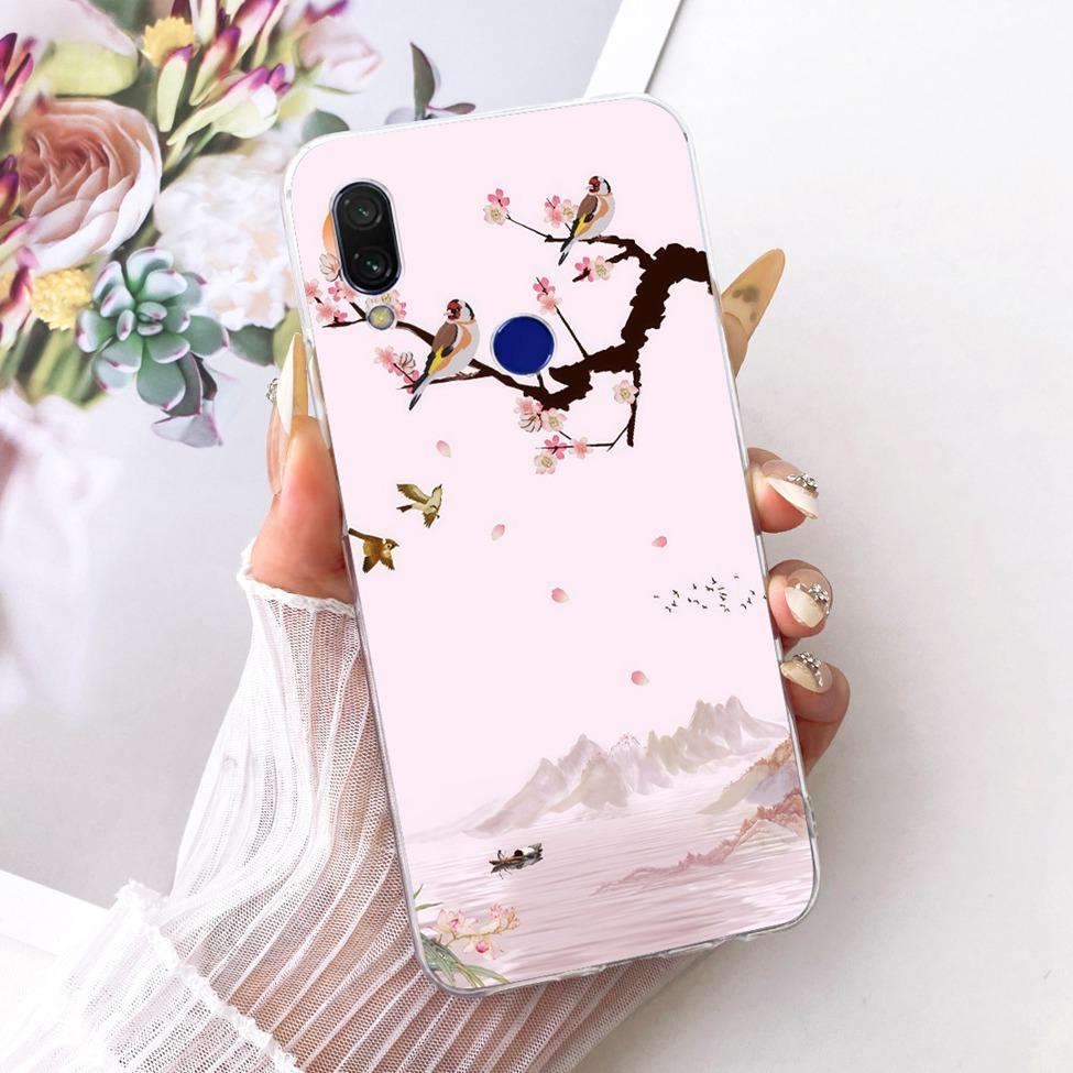 Case For Redmi 7 Cover Transparent Cute Cat Fashion Butterfly Funny Painted Casing M1810F6LI M1810F6LH M1810F6LG