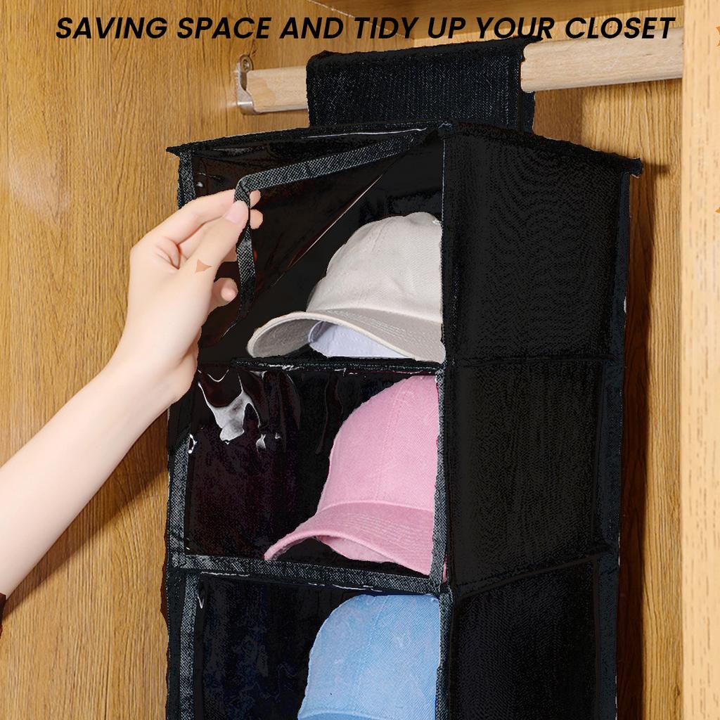 10-Layer Shoe Hanger Foldable Multifunctional Closet Cap Organizer Hanging Bag for Home Bedroom Clothes Underwear Storage Holder