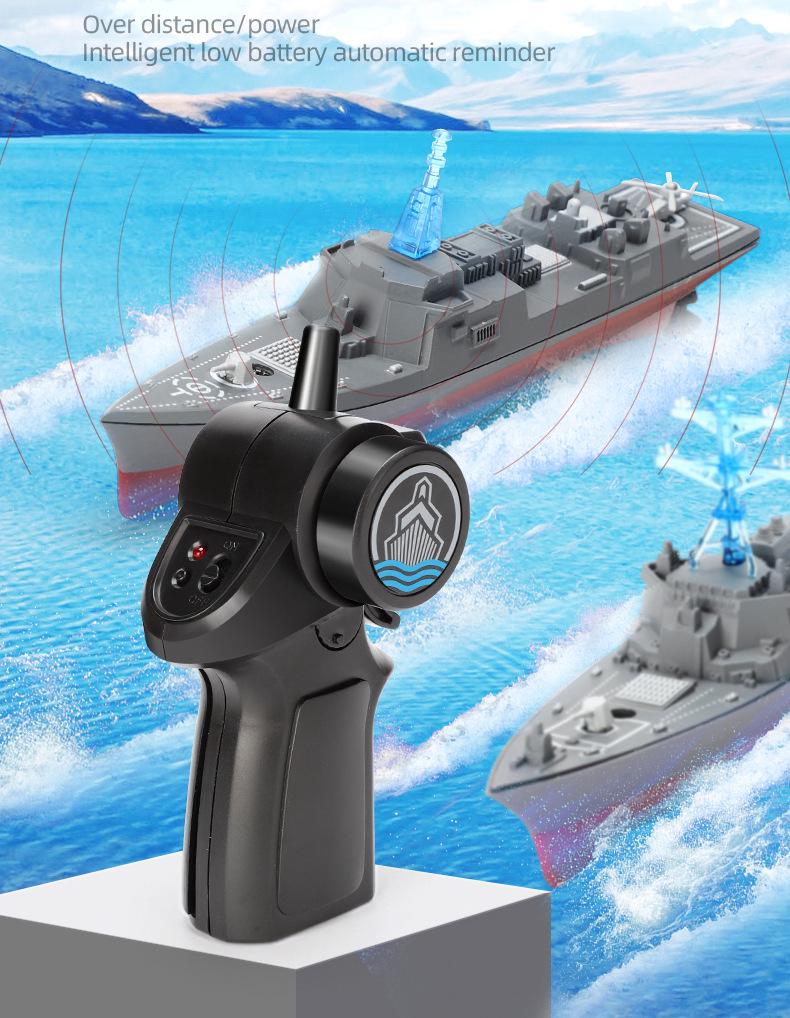 Remote Control Mini Warship: 2.4G Speedboat Simulation Toy