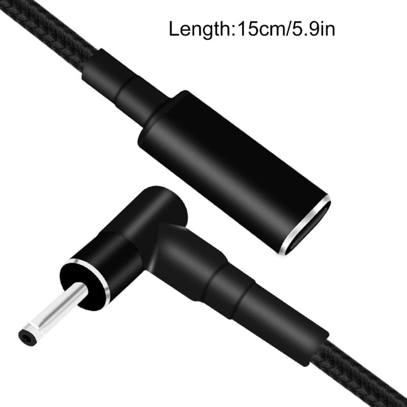Laptop-Ladekabel mit USB-Typ-C- zu 4,0 x 1,7 mm Steckern, 20 V Schnellladung Geflochtenes Kabel für Notebook