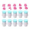 10PCS Food Grade Plastic Number Cookie Stamp Spring Plunger Cake Decorating Cutter  Cake Decorating
