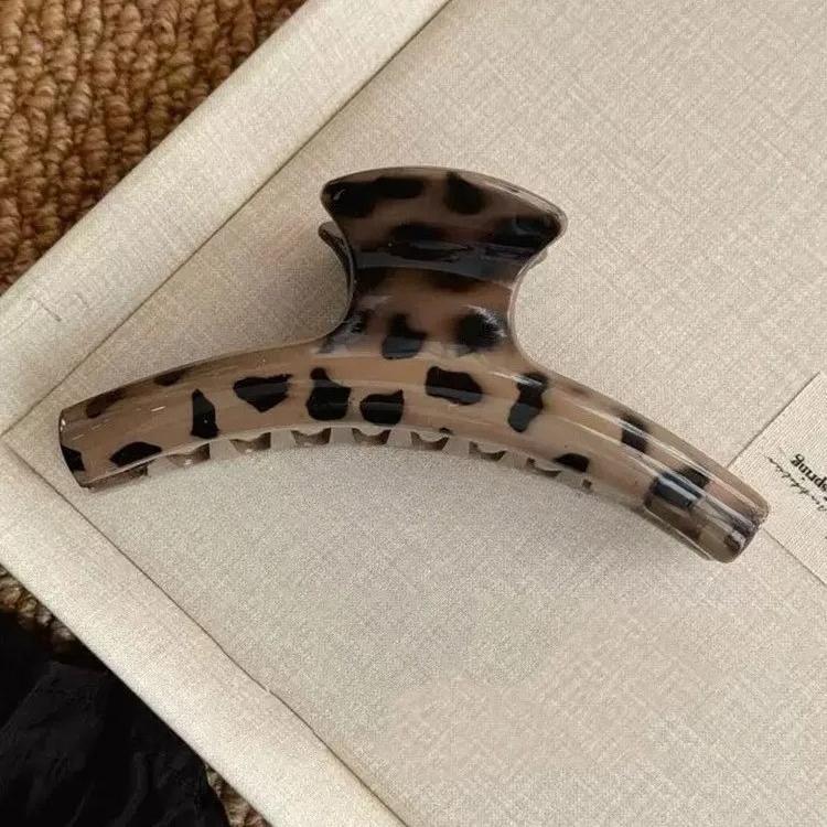 

1 шт. Винтажная заколка-краб для волос с леопардовым принтом, большая, женская, элегантная, геометрическая, зажим для захвата, аксессуары для укладки волос