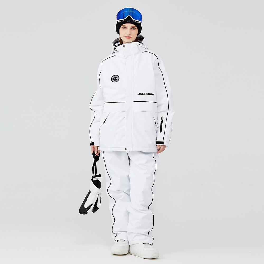 Men's and Women's Winter Ski Suit: Snowboard Jacket and Pants Set, Warm and Thickened for Outdoor Snow Sports.