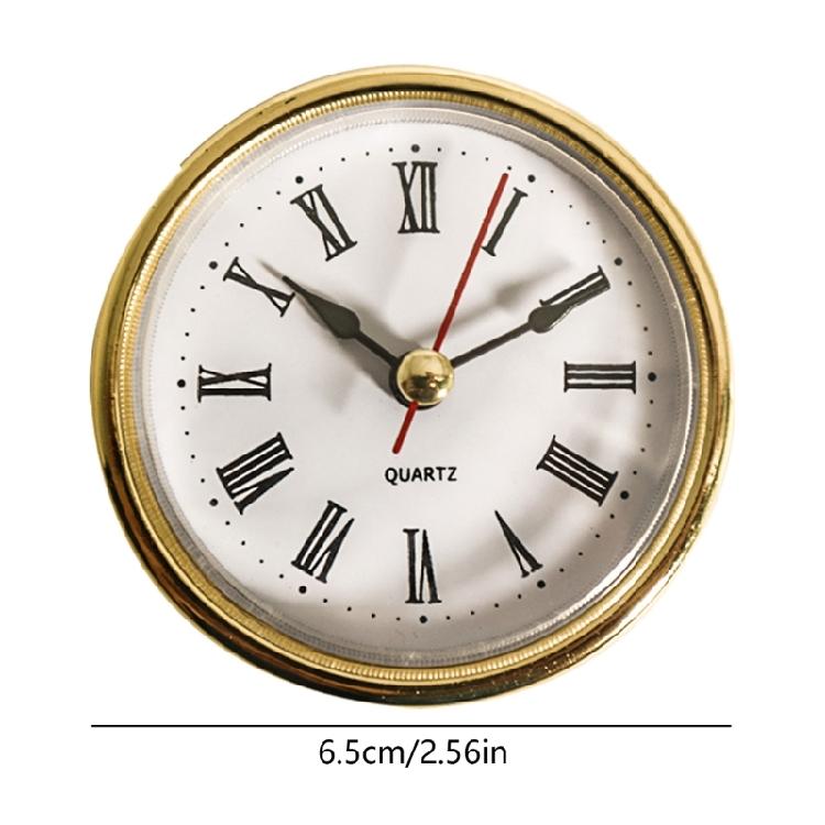 Decorative Round Clock Insert with Roman Numerals Miniature Clock Fit Up Watch Dials Replacement for Art and Crafts