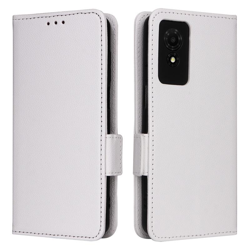 TCL 501 4G Leather Phone Case with Card Slot, Stand, and Lanyard.
