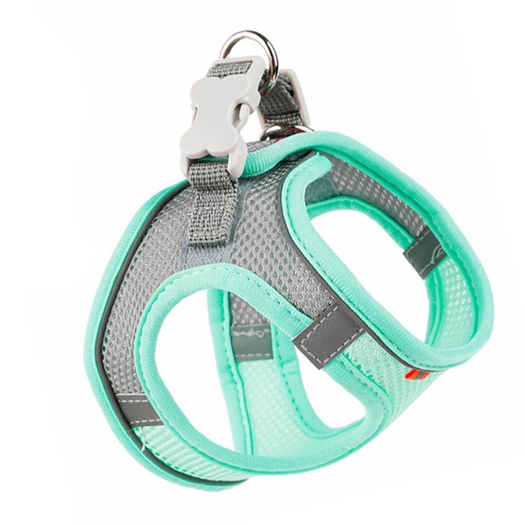 Pet Harness Leash Reflective Strip Hook and Loop Soft Fabric Pet Harness with Leash for Cat Dog