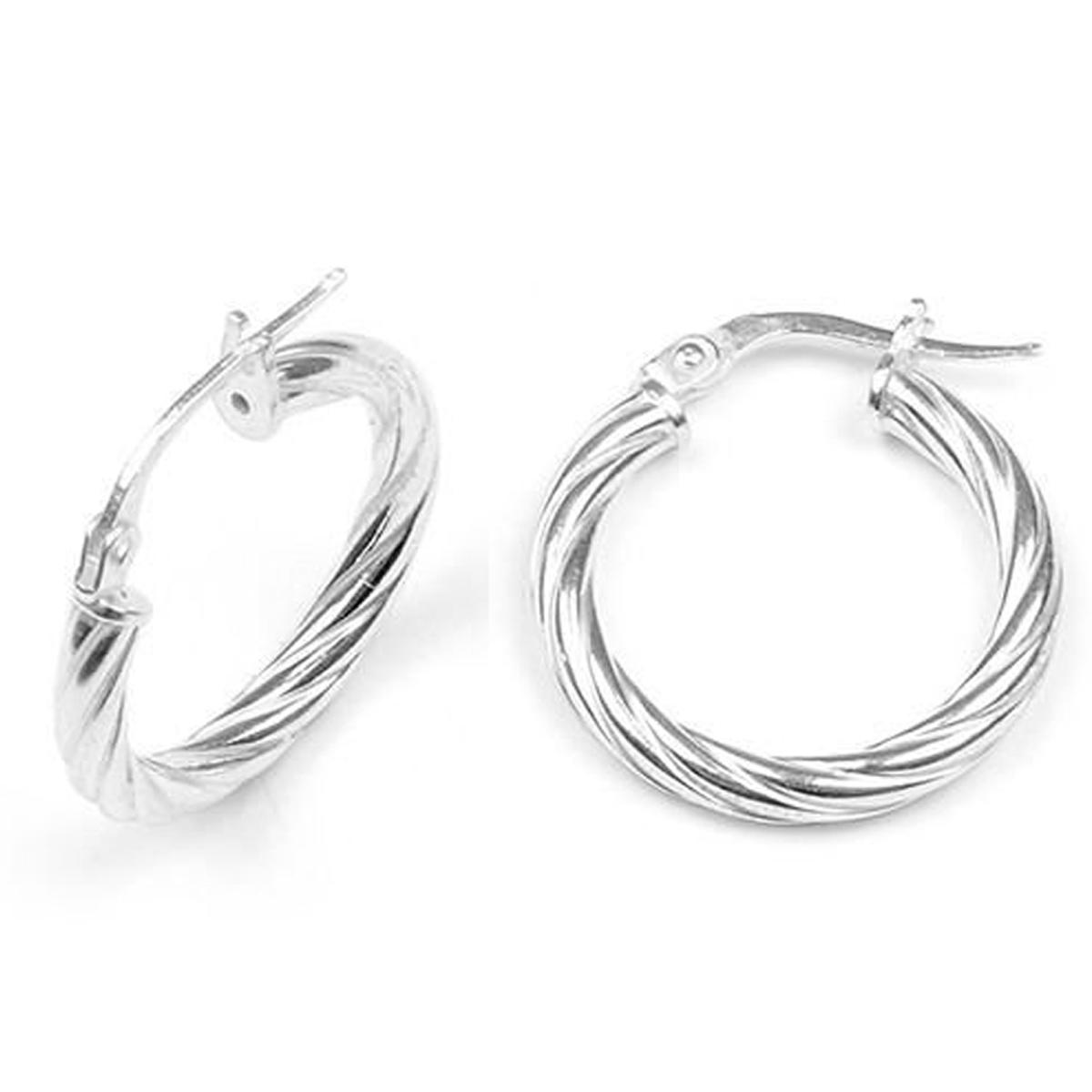 

Les Trésors De Lily [M8905] - Серебряные серьги-кольца Torsades серебро (родиевое покрытие) - 30x3 мм