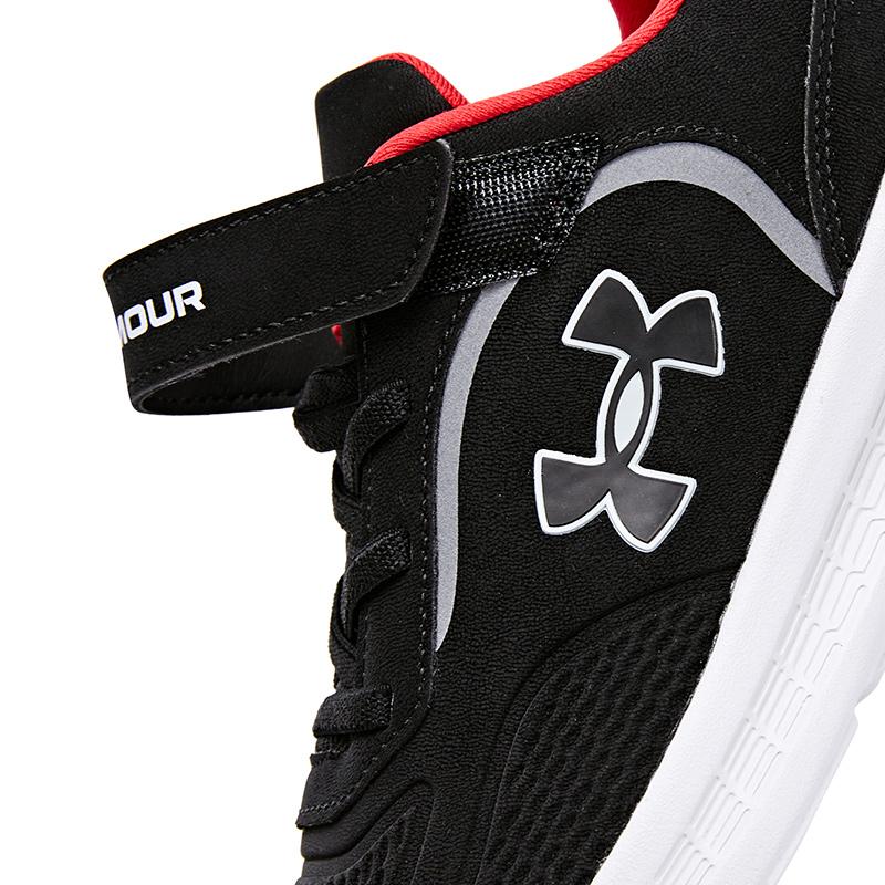 Under Armour Breathable Durable Shock Absorbing Support Low Top Running Shoes Kids Sneakers Black 2341115-001