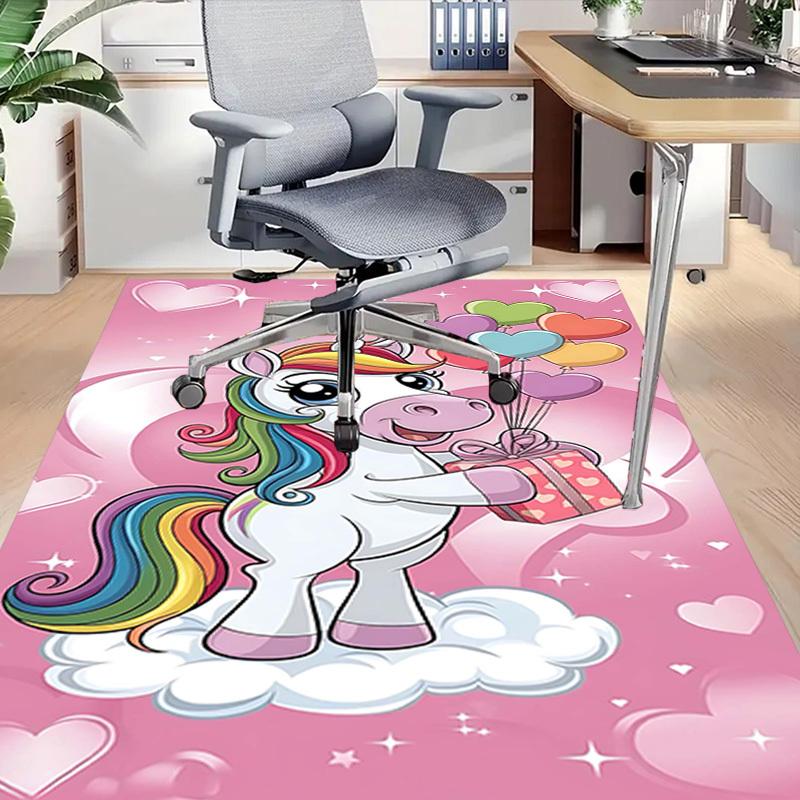 1PC Unicorn Heart Non-Slip Floor Carpet Compatible for Office&Living Room&Bedroom&Dining room - Flat - Weave Machine-S0360