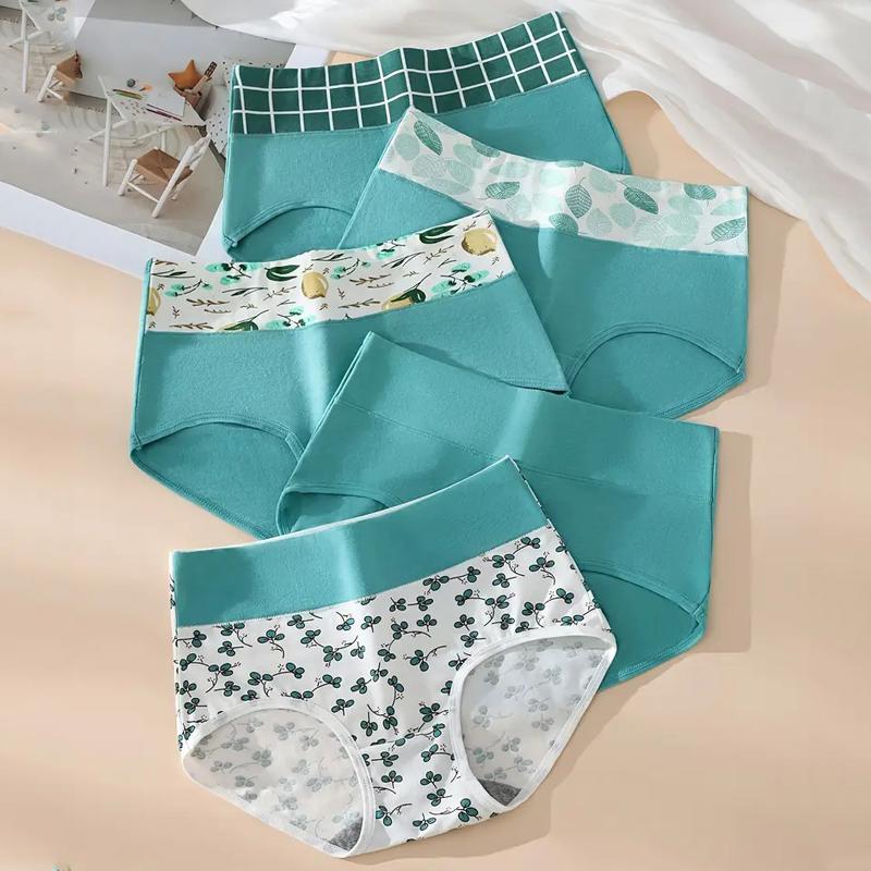 

5 шт. Женские трусики из хлопка с высокой талией, утягивающее женское нижнее белье, дышащее модное принтованное женское нижнее белье для девочек, сексуальное женское белье M