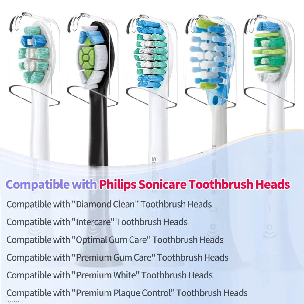 6 Pcs Compatible with Philips Electric Toothbrush Heads Dustproof Covers, Sonicare Brush Head Protective Cap for Storage Travel