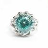 Simulation Paraiba Blue-Green Diamond Ring Pt950 Eight Hearts And Eight Arrows High Carbon Diamond Colored Treasure Open Ring