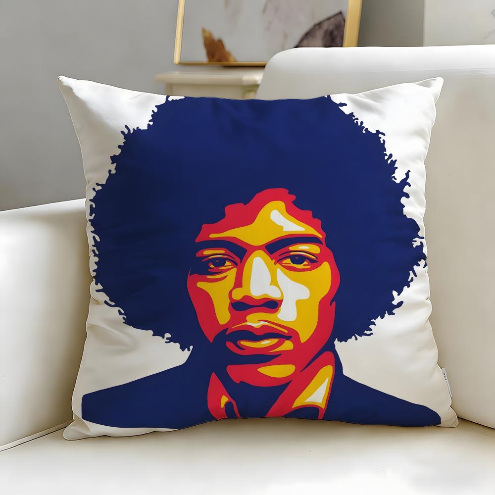 Klasický zpěvák Jimi Hendrix Povlak na polštář Měkký a snadno pratelný Povlak na polštář – Univerzální pro pohovku, postel, cestování a kancelář