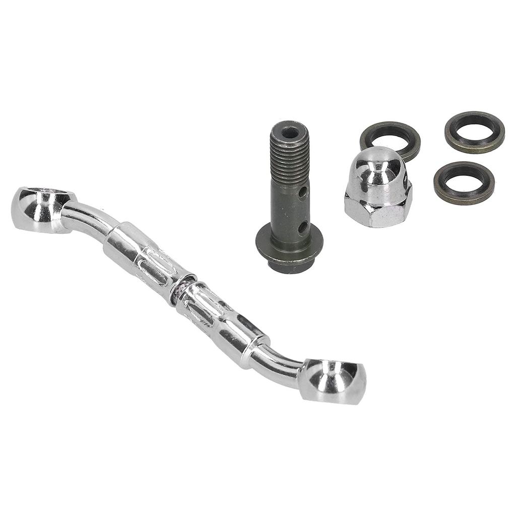 Hydraulic Hose Extension Connector Motorcycle Parts 108mm Length Brake Hose Extender Abrasion Resistant with Nut Steel Material Motorcycle Brake Hose