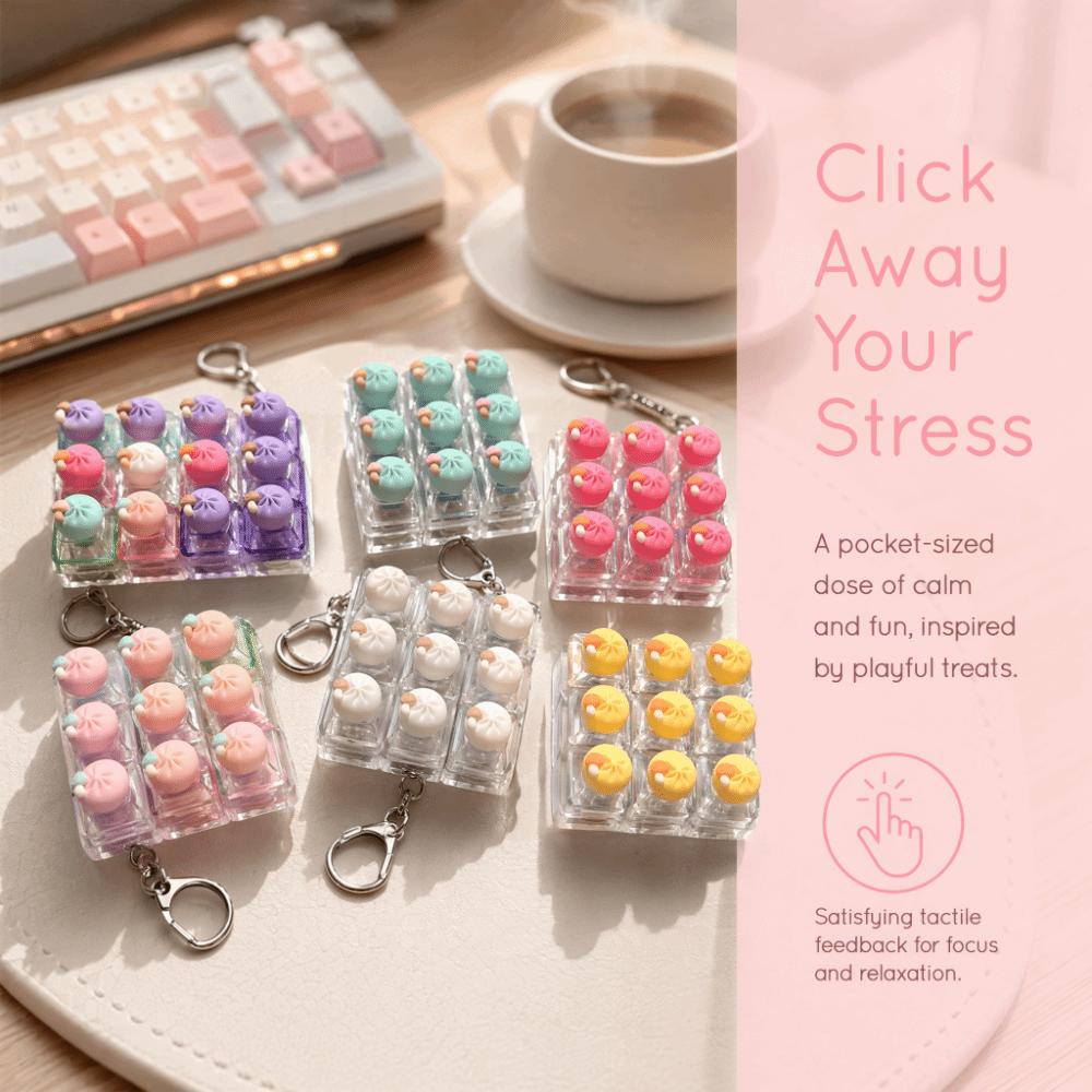 Foods Clicker Fidget Keychain Stress Relief Calming Keychain Keys  Children Adults