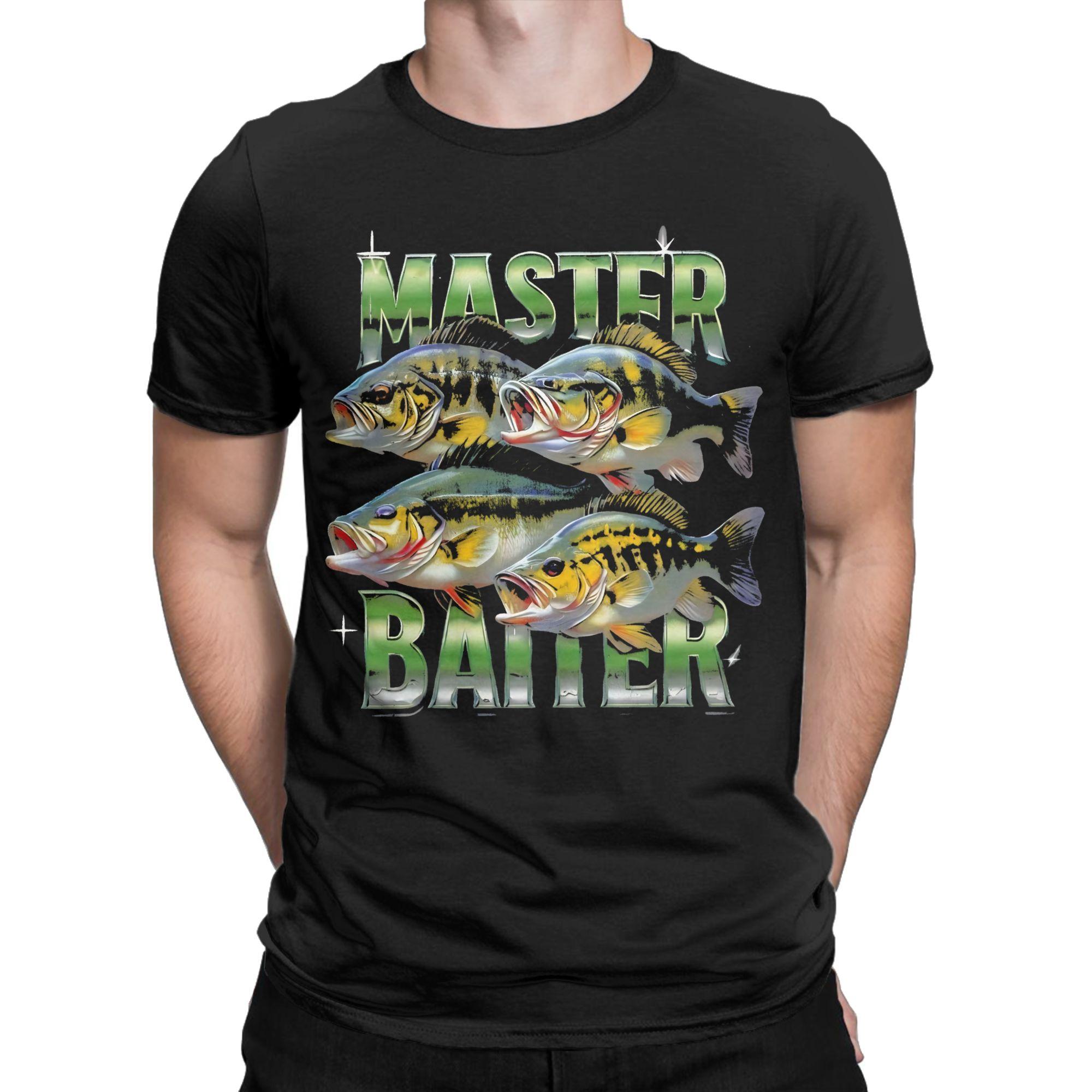 

Vintage Master Baiter Bass Fishing Fisher Funny Meme T-Shirt for Men O Neck Cotton T Shirt Short Sleeve Tee Shirt Printed To... S разноцветный