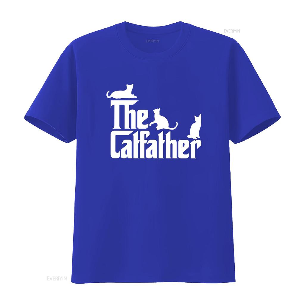 The Cat Father T Shirt Funny Dad Owner Fathers Day Classic Daddy Lover  vintage Washed homme Soft Slightly Comfortable Unisex