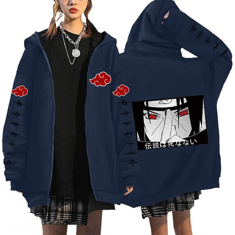 NARUTO Anime Zip Up Hoodie Casual Versatile Unisex Sports Hooded Cardigan Jacket S