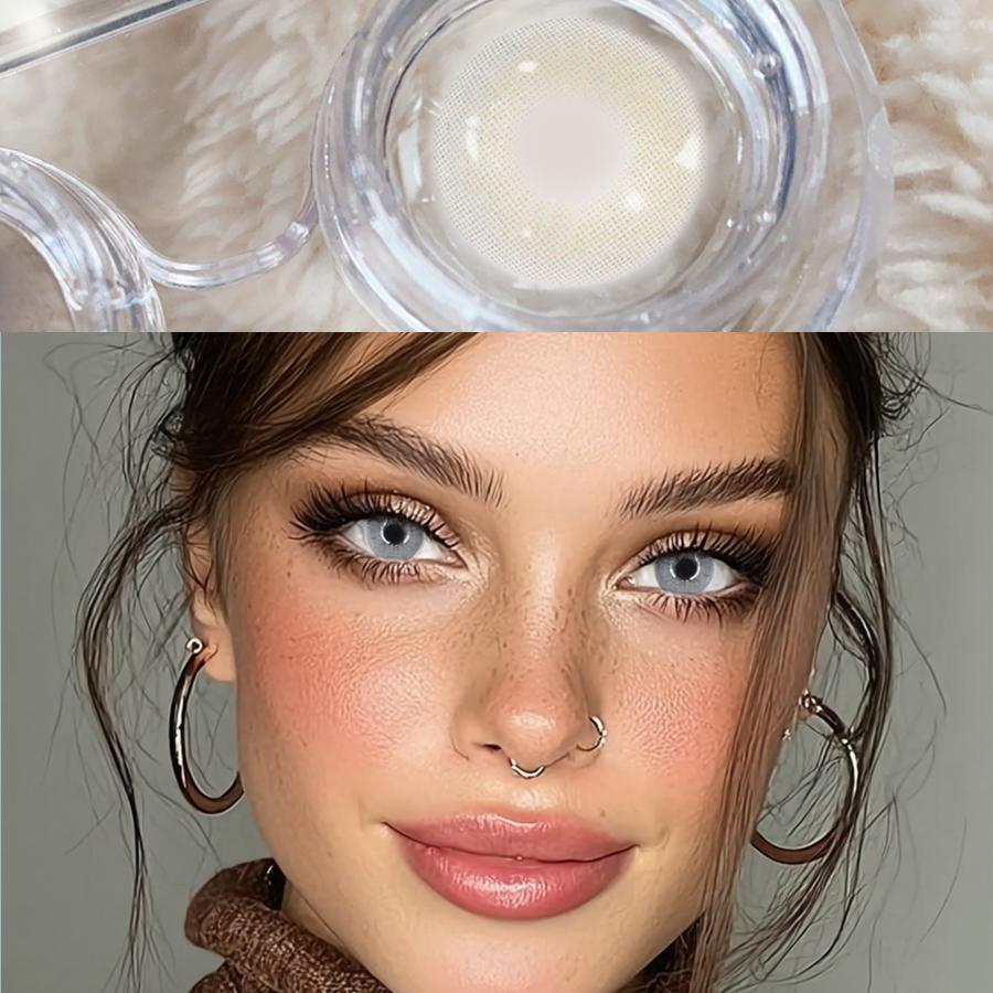 FreshLady Gray Brown Colored Contact Lenses 2pcs 14.2mm Yearly Soft Natural Beauty Pupils for Daily & Party Makeup
