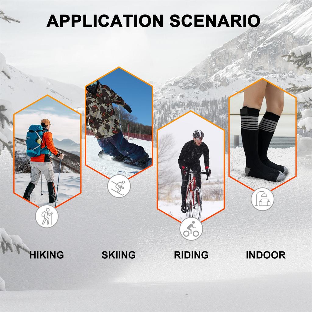 Heated Socks Winter Sports Thermal Long Battery Life