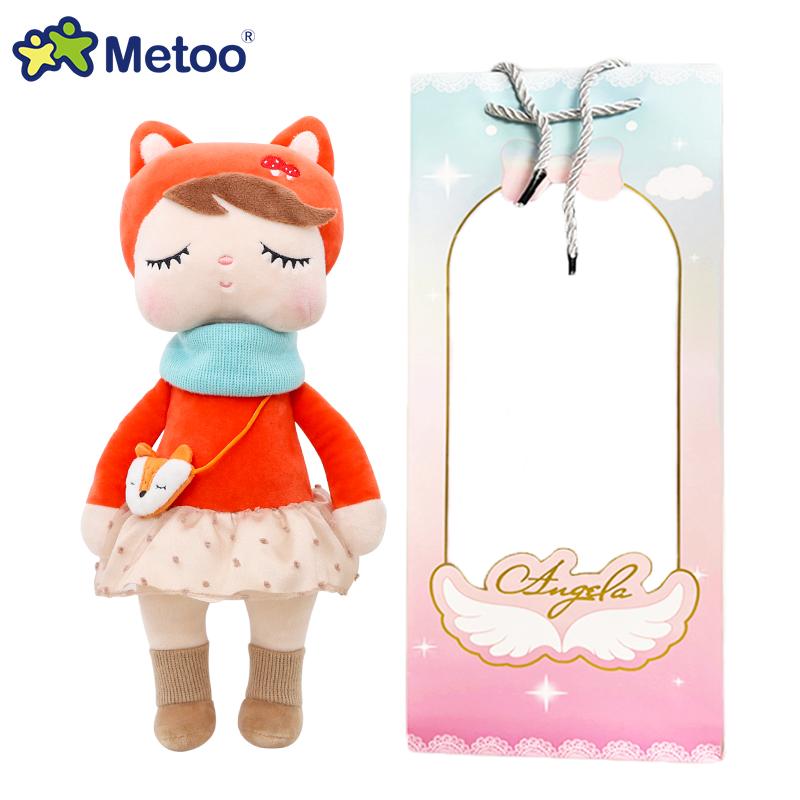 Metoo Angela Doll Rabbit Featuring Paper Pouch Boxed Stuffed Animals Plush Playthings Sleep Dolls Children Appease Infant Birth Date Holiday Gifts