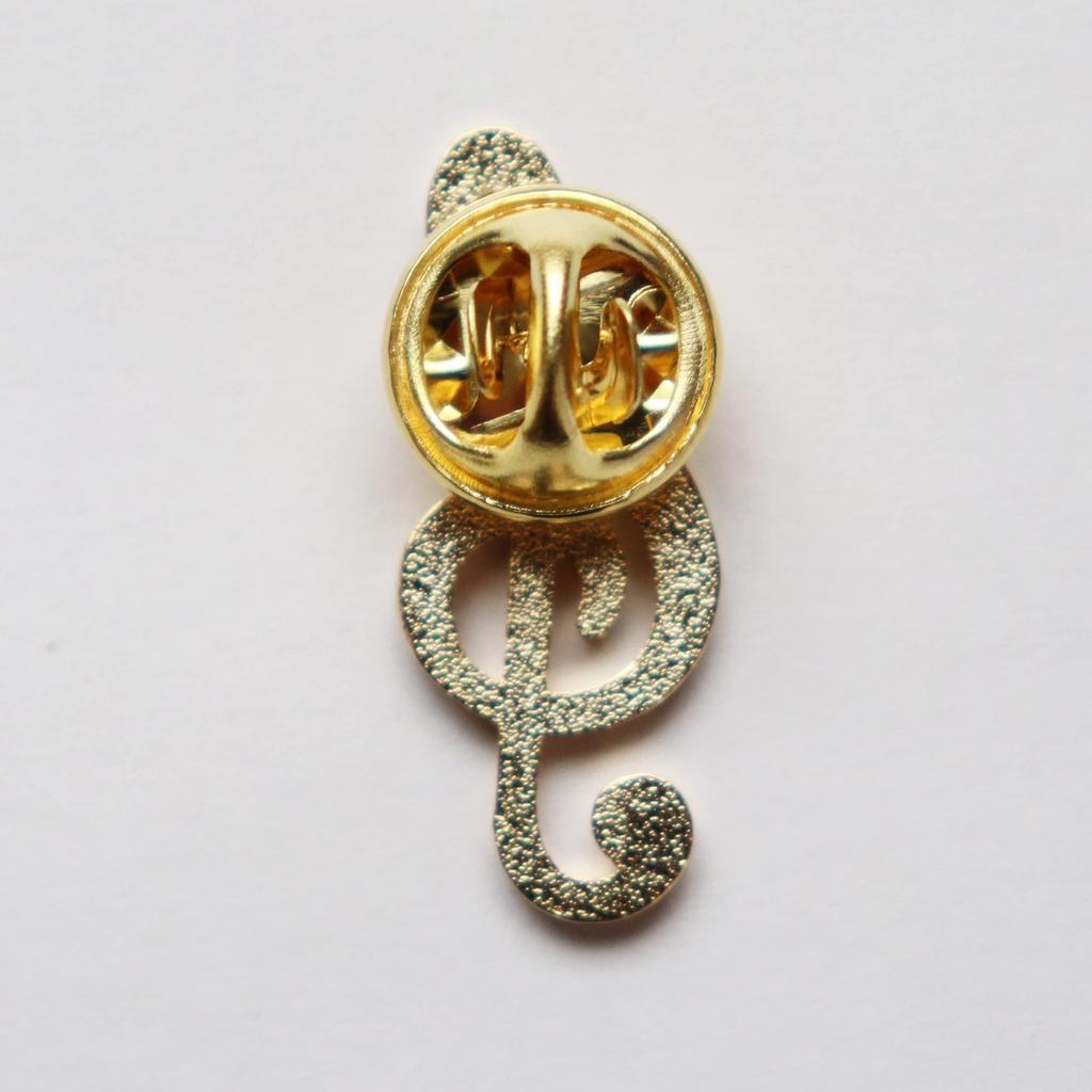 Treble Clef Pin Musical Symbol Design Pin Gold Badge, Badge,