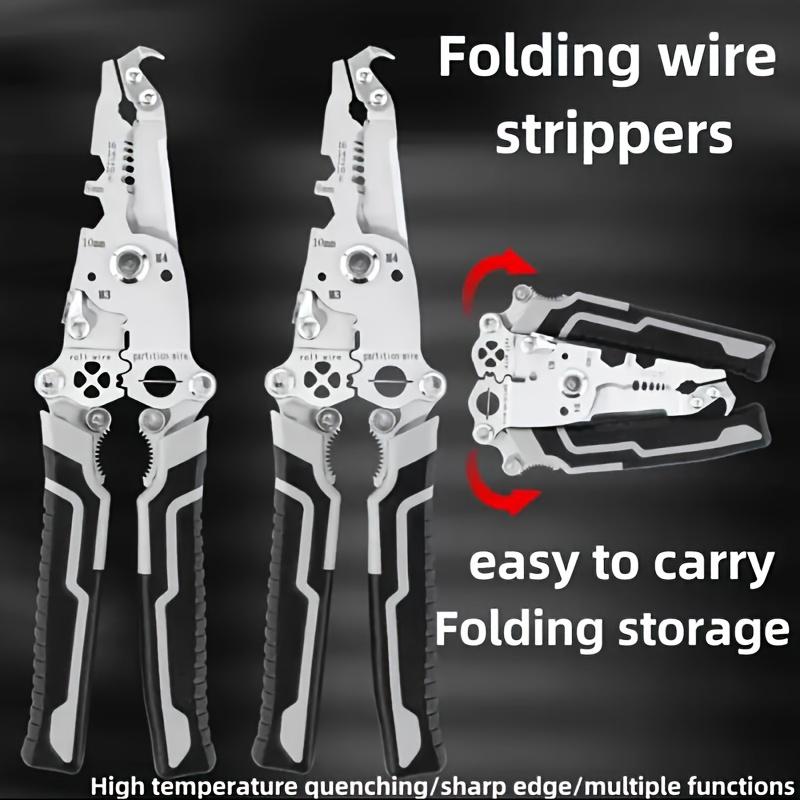 1pc 18in Foldable Wire Stripper Hand Tool for Wire Stripping, Cutting, Wrench, Fixing, with Convenient Storage Design, Suitable for Electrician, Home