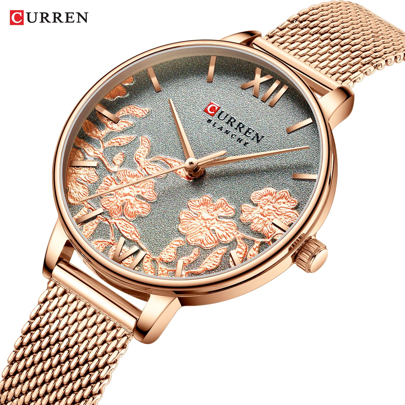 

Curren 9065 Mesh Band Watch Водонепроницаемые кварцевые часы Модные женские часы