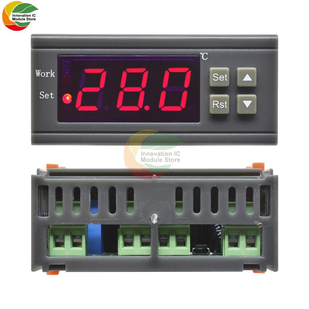 WH7016C DC 12V 24V AC 90V-250V 10A Temperature Controller LCD Digital Thermomter Thermostat Meter Pyrometer with Probe Sensor