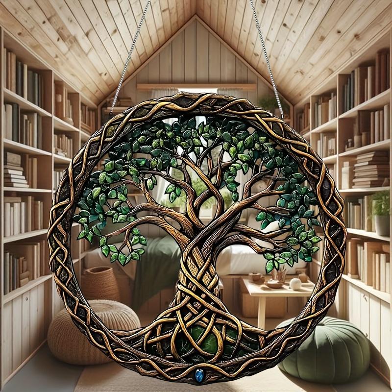 20Cm Tree of Life Series--Window Catcher Color Acrylic Window Decoration Home Decoration Garden Outdoor Pendants, Gifts, Pendants