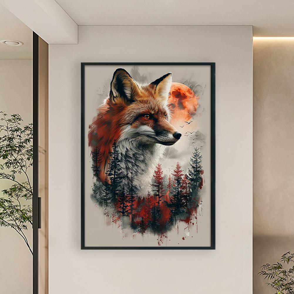 Full Embroidery Eco-cotton Thread 11CT Forest Fox Cross Stitch Kit Art 40x60cm