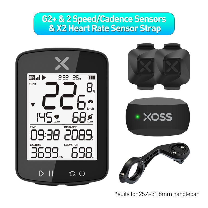 XOSS G2/G2 Plus Fahrradcomputer Kabellos GPS Radfahren Tacho Rennrad MTB Wasserdicht ANT+ Trittfrequenz Geschwindigkeit Smarter Fahrradcomputer