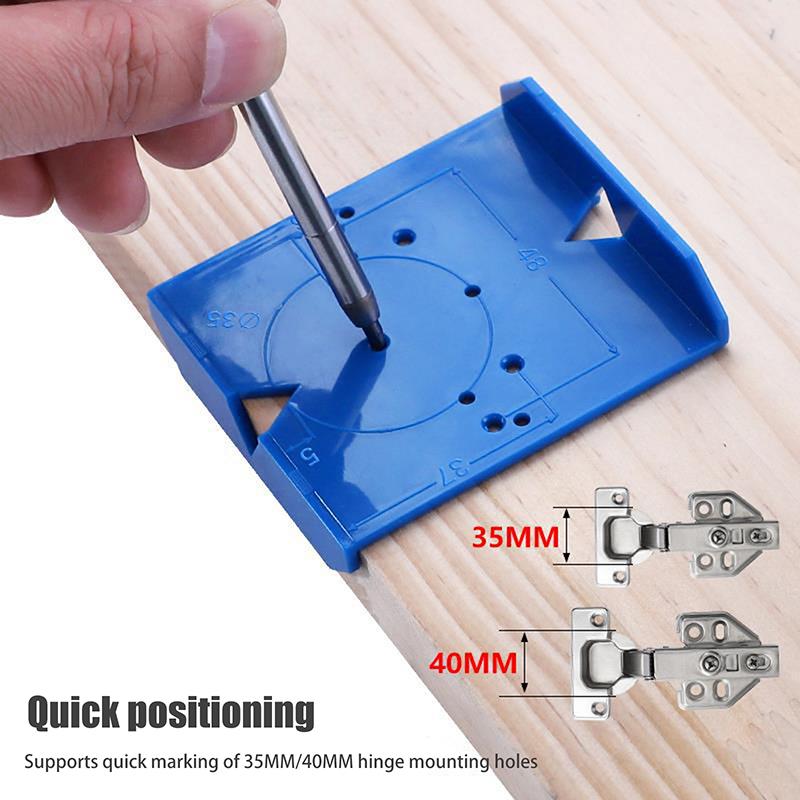 2Pcs Hinge Drilling Locator Cabinet Door Hinge Punching Positioning Ruler Template Woodworking Hinge Installation Auxiliary Tool