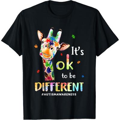 Está bien ser diferente Camiseta de Jirafa para la Conciencia del Autismo