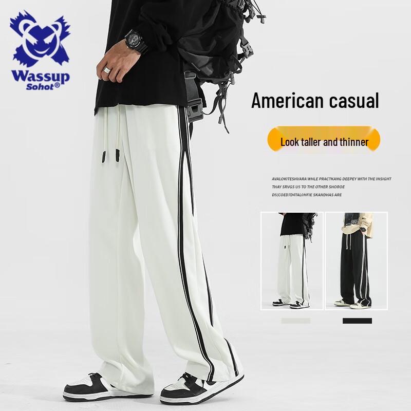 

Wassup Sohot Men s Loose Straight-Leg Casual Pants L