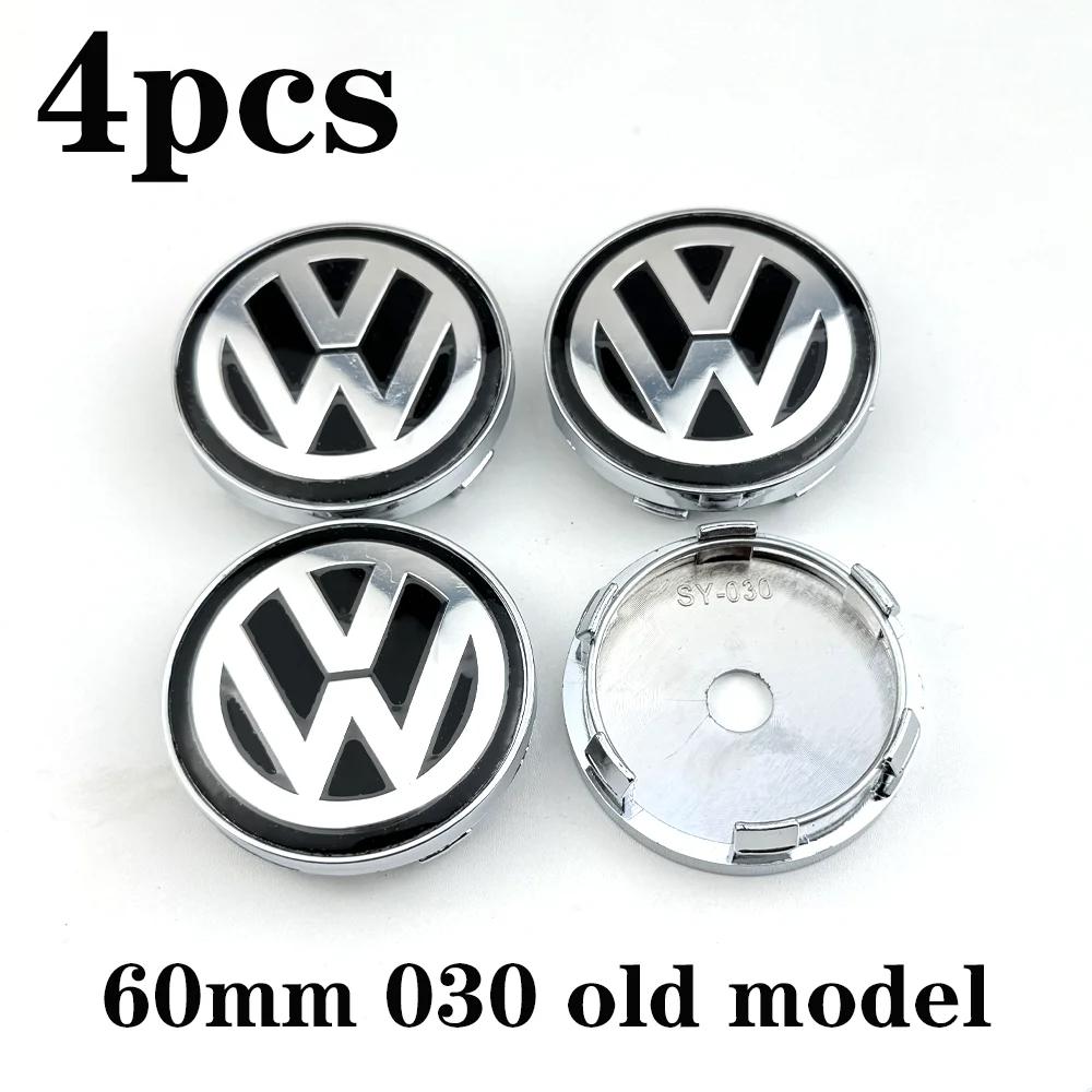 XYZ1 Cache-moyeux De Roue De Voiture 4pcs 60mm Avec Emblème Pour Volkswagen VW Polo Golf-4 5 6 7 MK5 CC Tiguan Passat MK6 MK7 Acc