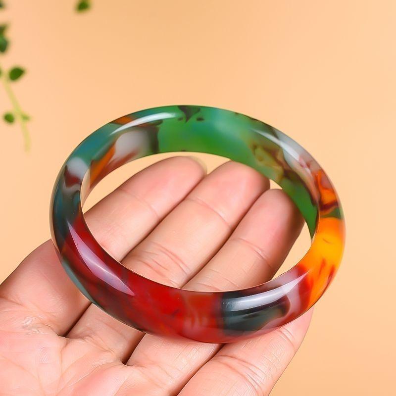 Xinjiang Colored Jade Bracelet Natural Chicken Blood Red Jade Bracelet Women's Bracelet