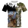 Summer Round Neck 3D Animal Print Top Hunting Camouflage Clothing Fashionable Casual Short Sleeved Men's T-shirts