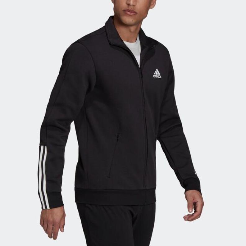 Adidas Sports Casual Stand Collar Jacket Men Jacket Black GV5338