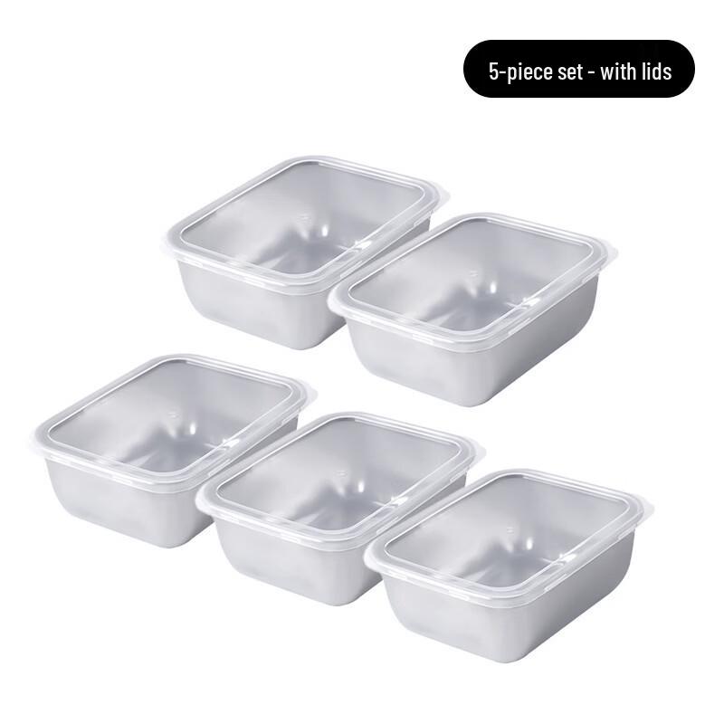 ZISIZ Small 316 Stainless Steel Square Food Containers - 6-Pack
